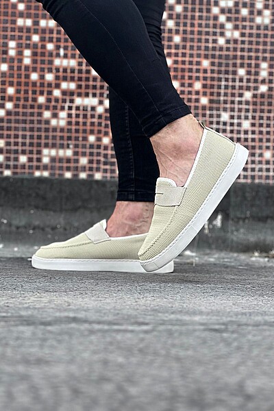 WG061 Bej Triko Babet Erkek Casual Ayakkabı