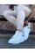 WG032 Beyaz Bağcıklı Sneakers Yarım Bilek Bot WG032 Beyaz Bağcıklı Sneakers Yarım Bilek Bot