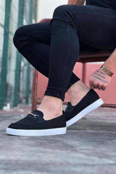 WG060 Siyah Triko Babet Erkek Casual Ayakkabı WG060 Siyah Triko Babet Erkek Casual Ayakkabı