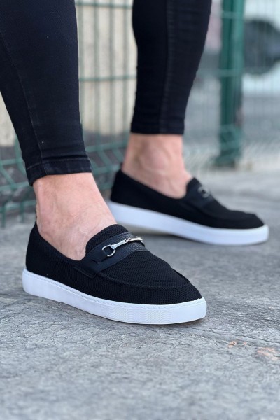 WG060 Siyah Triko Babet Erkek Casual Ayakkabı WG060 Siyah Triko Babet Erkek Casual Ayakkabı
