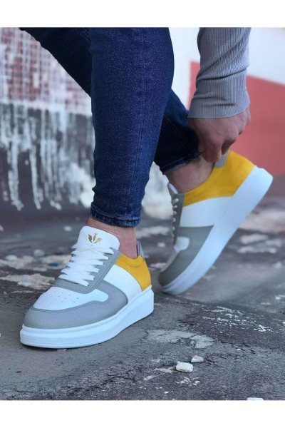 WG011 Beyaz Sarı Erkek Casual Ayakkabı WG011 Beyaz Sarı Erkek Casual Ayakkabı