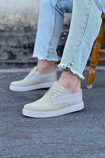 WG016 Bej Triko Erkek Casual Ayakkabı WG016 Bej Triko Erkek Casual Ayakkabı