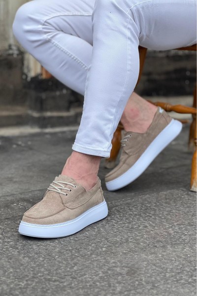 WG508 Bej Süet Ortopedik Taban Erkek Casual Ayakkabı WG508 Bej Süet Ortopedik Taban Erkek Casual Ayakkabı