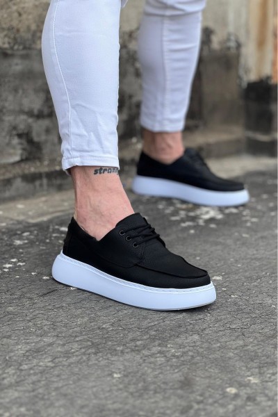 WG508 Siyah Cilt Ortopedik Taban Erkek Casual Ayakkabı WG508 Siyah Cilt Ortopedik Taban Erkek Casual Ayakkabı