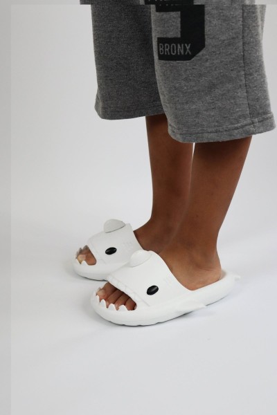 WG500 Köpekbalığı Beyaz Unisex Tam Ortopedik Terlik Shark Slides Cocuk WG500 Köpekbalığı Beyaz Unisex Tam Ortopedik Terlik Shark Slides Cocuk
