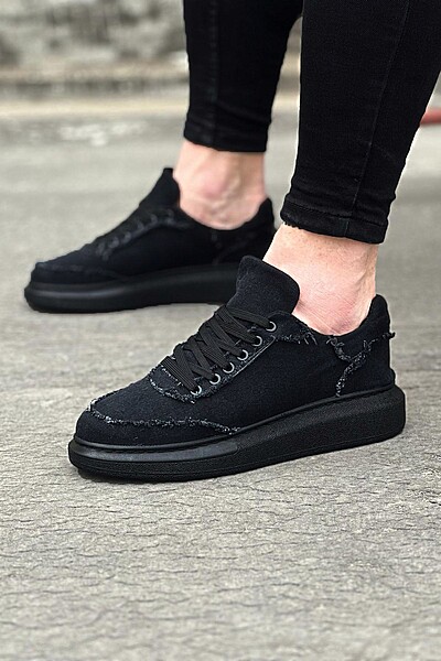 WG018 Kömür Kot Kumaş Erkek Casual Ayakkabı WG018 Kömür Kot Kumaş Erkek Casual Ayakkabı
