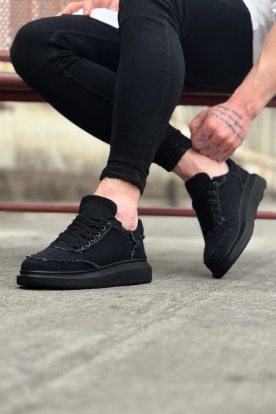 WG018 Kömür Kot Kumaş Erkek Casual Ayakkabı WG018 Kömür Kot Kumaş Erkek Casual Ayakkabı