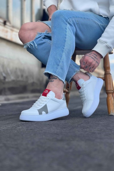 WG040 Beyaz Gri Erkek Casual Ayakkabı WG040 Beyaz Gri Erkek Casual Ayakkabı