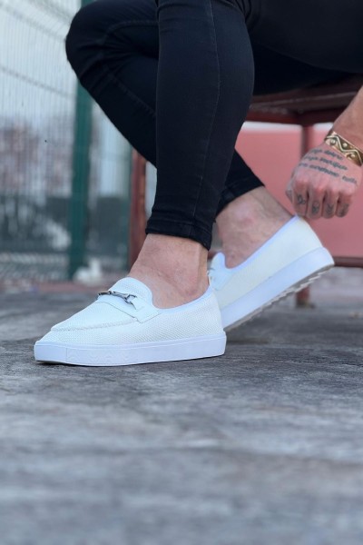 WG060 Beyaz Triko Babet Erkek Casual Ayakkabı WG060 Beyaz Triko Babet Erkek Casual Ayakkabı