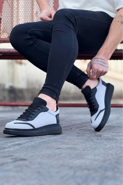 WG019 Gri Siyah Triko Erkek Casual Ayakkabı WG019 Gri Siyah Triko Erkek Casual Ayakkabı