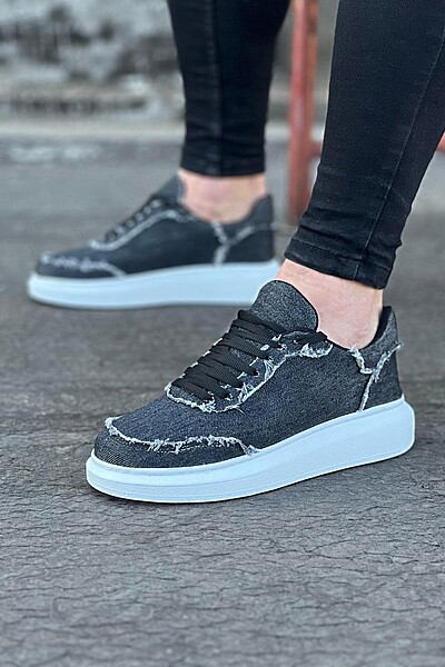 WG018 Gri Kot Kumaş Erkek Casual Ayakkabı WG018 Gri Kot Kumaş Erkek Casual Ayakkabı