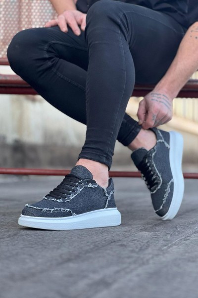 WG018 Gri Kot Kumaş Erkek Casual Ayakkabı WG018 Gri Kot Kumaş Erkek Casual Ayakkabı