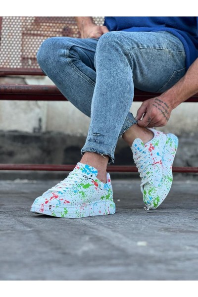 WG501 Yeşil Boyalı Erkek Casual Ayakkabı WG501 Yeşil Boyalı Erkek Casual Ayakkabı