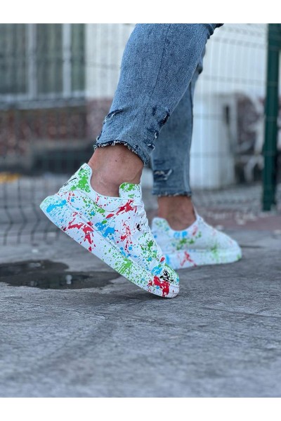 WG501 Yeşil Boyalı Erkek Casual Ayakkabı WG501 Yeşil Boyalı Erkek Casual Ayakkabı