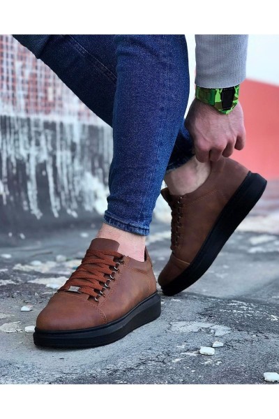 WG08 Taba Kömür Düz Erkek Casual Ayakkabı WG08 Taba Kömür Düz Erkek Casual Ayakkabı