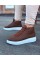 WG032 Taba Bağcıklı Sneakers Yarım Bilek Bot WG032 Taba Bağcıklı Sneakers Yarım Bilek Bot