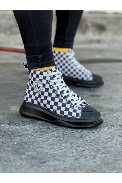 WG017 Damalı Erkek Yarım Bilek Casual Ayakkabı WG017 Damalı Erkek Yarım Bilek Casual Ayakkabı