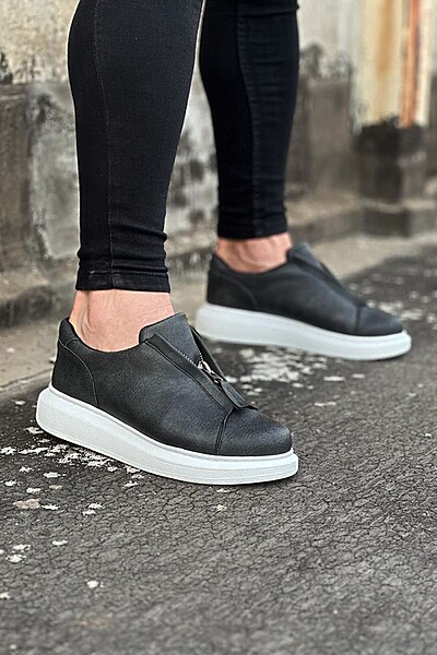 WG010 Gri Cilt Erkek Casual Ayakkabı WG010 Gri Cilt Erkek Casual Ayakkabı