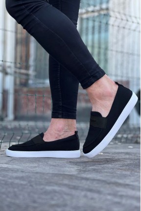 WG061 Siyah Triko Babet Erkek Casual Ayakkabı WG061 Siyah Triko Babet Erkek Casual Ayakkabı