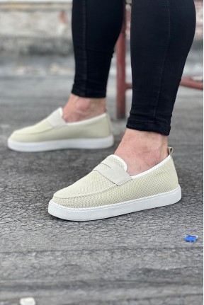 WG061 Bej Triko Babet Erkek Casual Ayakkabı WG061 Bej Triko Babet Erkek Casual Ayakkabı