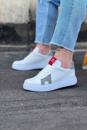 WG040 Beyaz Gri Erkek Casual Ayakkabı WG040 Beyaz Gri Erkek Casual Ayakkabı