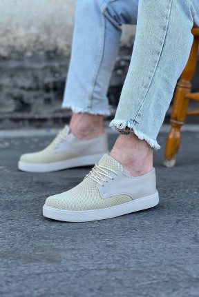 WG016 Bej Triko Erkek Casual Ayakkabı WG016 Bej Triko Erkek Casual Ayakkabı