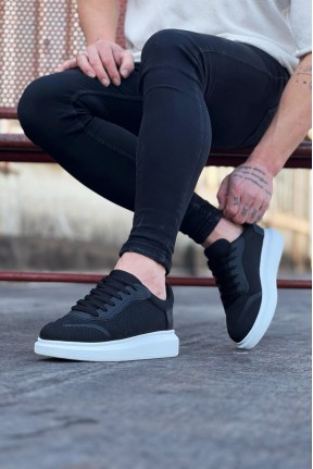 WG019 Siyah Triko Erkek Casual Ayakkabı WG019 Siyah Triko Erkek Casual Ayakkabı