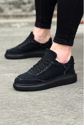 WG018 Kömür Kot Kumaş Erkek Casual Ayakkabı WG018 Kömür Kot Kumaş Erkek Casual Ayakkabı