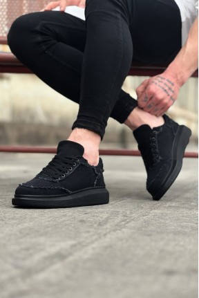 WG018 Kömür Kot Kumaş Erkek Casual Ayakkabı WG018 Kömür Kot Kumaş Erkek Casual Ayakkabı