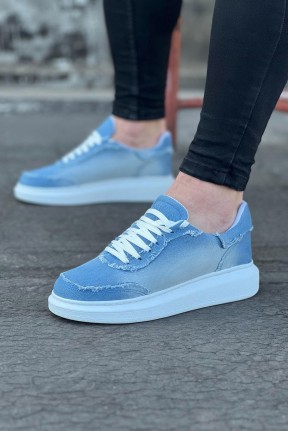 WG018 Buz Mavi Kot Kumaş Erkek Casual Ayakkabı WG018 Buz Mavi Kot Kumaş Erkek Casual Ayakkabı
