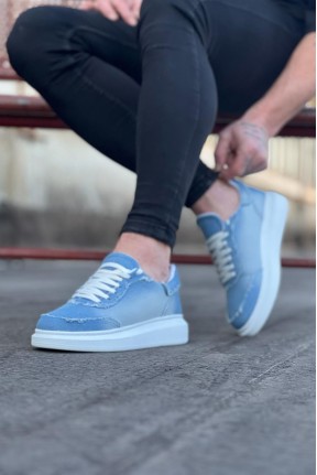 WG018 Buz Mavi Kot Kumaş Erkek Casual Ayakkabı WG018 Buz Mavi Kot Kumaş Erkek Casual Ayakkabı