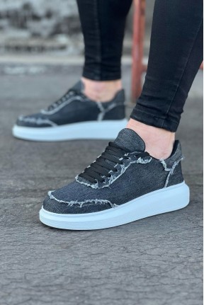 WG018 Gri Kot Kumaş Erkek Casual Ayakkabı WG018 Gri Kot Kumaş Erkek Casual Ayakkabı