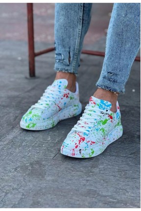 WG501 Yeşil Boyalı Erkek Casual Ayakkabı WG501 Yeşil Boyalı Erkek Casual Ayakkabı