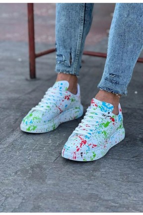 WG501 Yeşil Boyalı Erkek Casual Ayakkabı WG501 Yeşil Boyalı Erkek Casual Ayakkabı