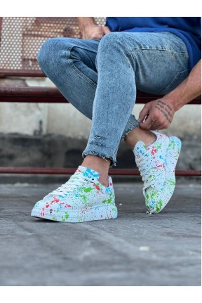 WG501 Yeşil Boyalı Erkek Casual Ayakkabı WG501 Yeşil Boyalı Erkek Casual Ayakkabı