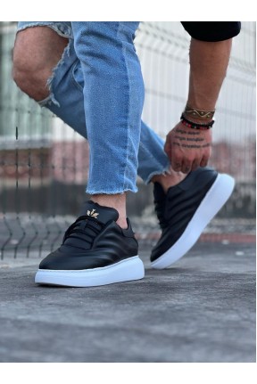 WG094 Siyah Cilt Erkek Casual Ayakkabı WG094 Siyah Cilt Erkek Casual Ayakkabı