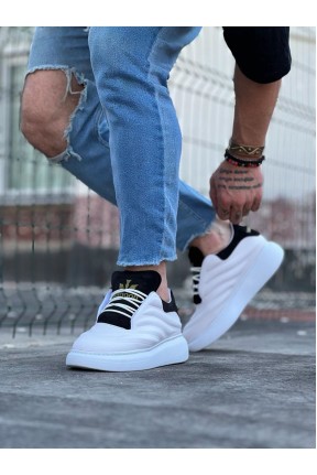 WG094 Beyaz Siyah Erkek Casual Ayakkabı WG094 Beyaz Siyah Erkek Casual Ayakkabı