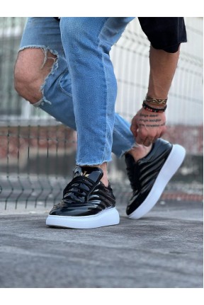 WG094 Siyah Rugan Erkek Casual Ayakkabı WG094 Siyah Rugan Erkek Casual Ayakkabı