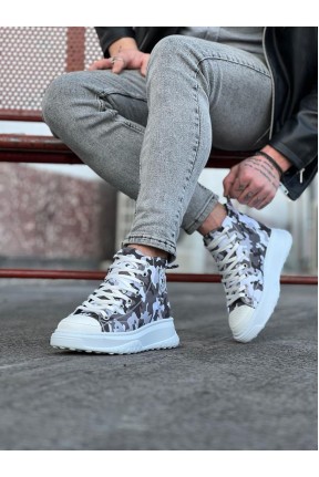 WG017 Beyaz Askeri Yarım Bilek Casual Ayakkabı WG017 Beyaz Askeri Yarım Bilek Casual Ayakkabı