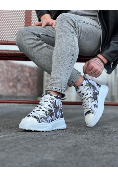 WG017 Beyaz Askeri Yarım Bilek Casual Ayakkabı WG017 Beyaz Askeri Yarım Bilek Casual Ayakkabı