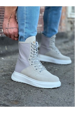 WG012 Gri Süet Uzun Bağcıklı  Bot