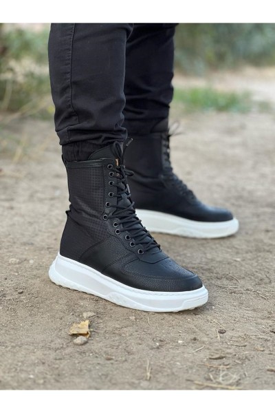 WG012 Siyah Cilt Uzun Bağcıklı  Bot WG012 Siyah Cilt Uzun Bağcıklı  Bot