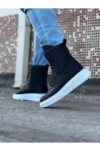 WG012 Siyah Cilt Uzun Bağcıklı  Bot WG012 Siyah Cilt Uzun Bağcıklı  Bot