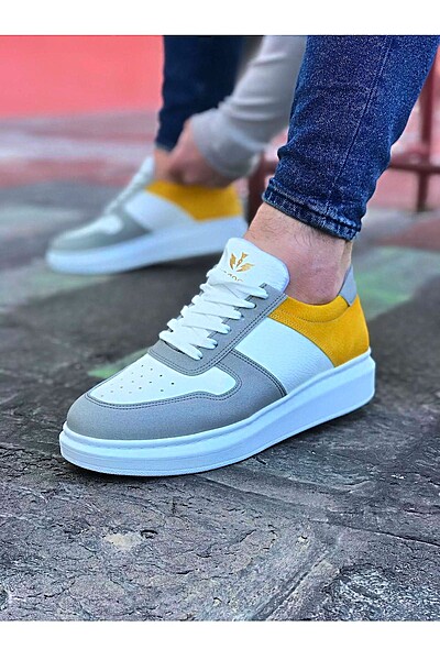 WG011 Beyaz Sarı Erkek Casual Ayakkabı WG011 Beyaz Sarı Erkek Casual Ayakkabı