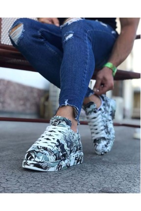 WG501 Siyah Beyaz Boyalı Erkek Casual Ayakkabı WG501 Siyah Beyaz Boyalı Erkek Casual Ayakkabı