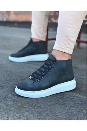 WG032 Gri Bağcıklı Sneakers  Yarım Bilek Bot WG032 Gri Bağcıklı Sneakers  Yarım Bilek Bot