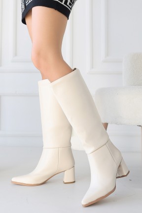 Roksa Ten Cilt Topuklu Çizme Roksa Ten Cilt Topuklu Çizme