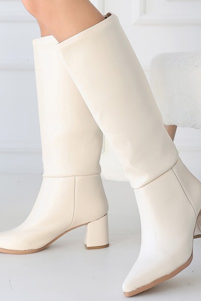 Roksa Ten Cilt Topuklu Çizme Roksa Ten Cilt Topuklu Çizme