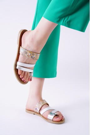 Minne Beyaz Şeritli Cilt Terlik Minne Beyaz Şeritli Cilt Terlik