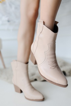 Akver Nude Cilt Topuklu Bot Akver Nude Cilt Topuklu Bot